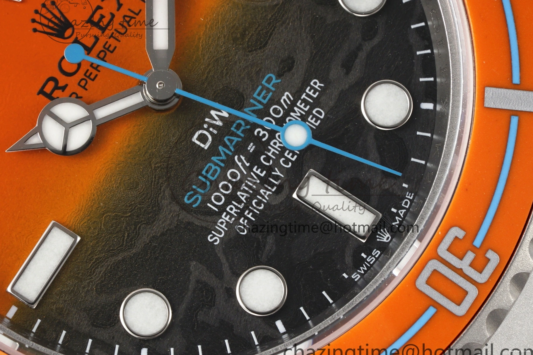 0411 Bold Submariner DIW Sandblasted VSF 1:1 Best Edition Orange Ceramic Bezel Orange Black Dial on SS Bracelet VS 2053